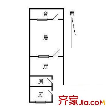 原平里戶型圖戶型圖 1室1廳1衛(wèi)1廚