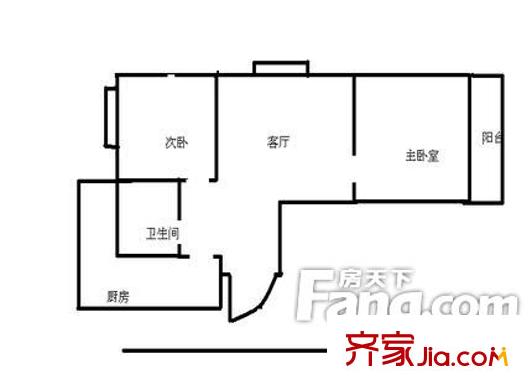 鑫泰家園戶型圖戶型圖 2室1廳1衛(wèi)1廚