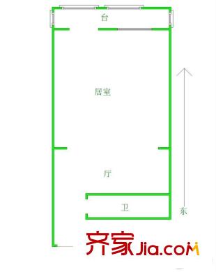 植物園東里戶型圖戶型圖 1室1廳1衛(wèi)1廚