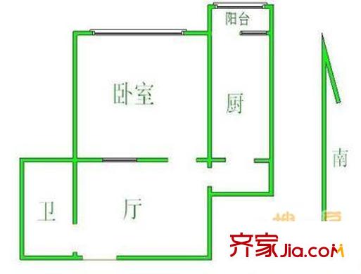 植物園東里戶型圖戶型圖 1室1廳1衛(wèi)1廚