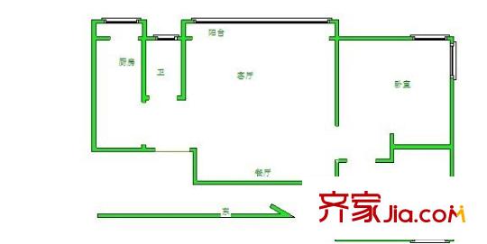 華城領(lǐng)秀睦華里 2室 戶型圖