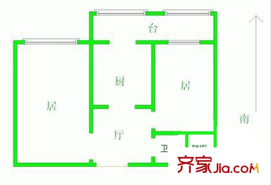 互助西里戶型圖戶型圖 2室1廳1衛(wèi)1廚