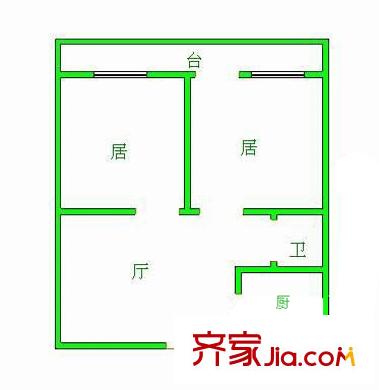 互助西里戶型圖戶型圖 2室1廳1衛(wèi)1廚