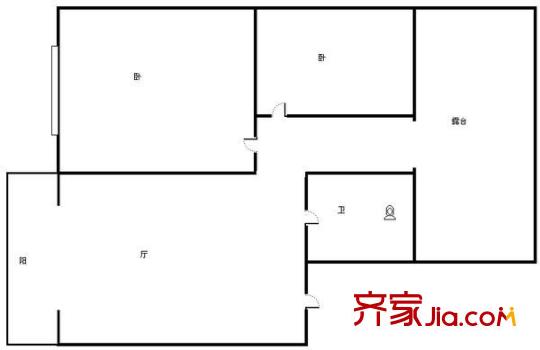 互助西里戶型圖戶型圖 2室1廳1衛(wèi)1廚