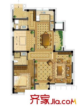 恒厚陽光城P3戶型一層 6室3廳5衛(wèi)1廚