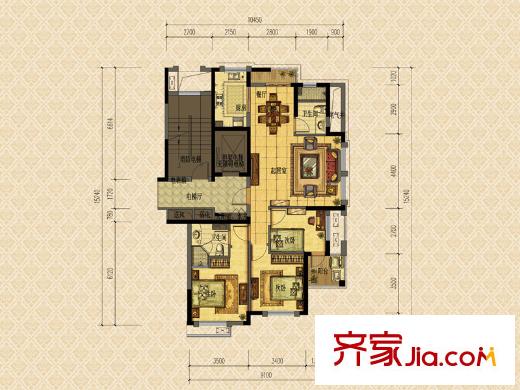 清水綠園C戶型 3室2廳2衛(wèi)1廚