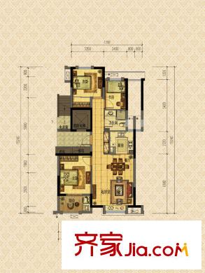 清水綠園B戶型 3室2廳1衛(wèi)1廚