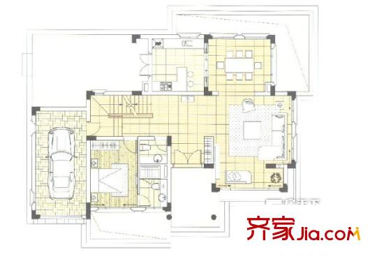 圓峰名居 3室1廳2衛(wèi)1廚 戶型圖