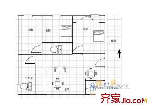 南一小區(qū)戶型圖3室1廳 3室1廳1衛(wèi)1廚