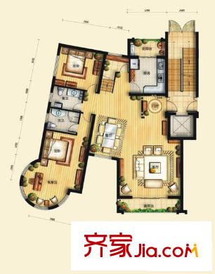 寧興杭灣名苑戶型圖戶型E1復(fù)式下層 5室3廳4衛(wèi)1廚