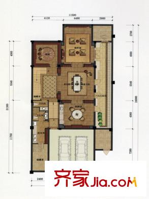綠城慈溪玫瑰園戶型圖排屋邊套H戶型地下層 3室1廳2衛(wèi)
