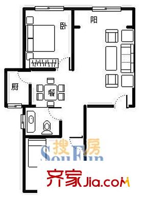 上海 申安公寓 户型图