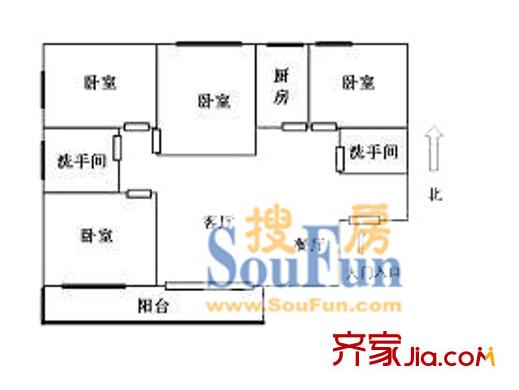 上海 東安大樓4室 戶型圖