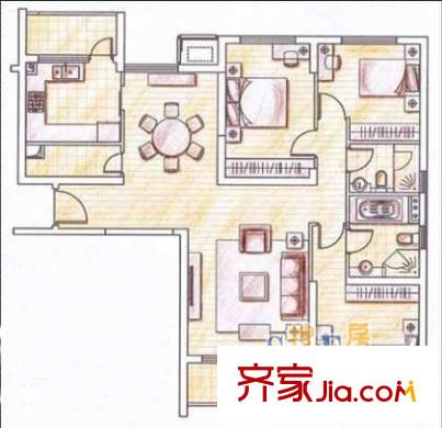 上海 東安大樓2室 戶型圖