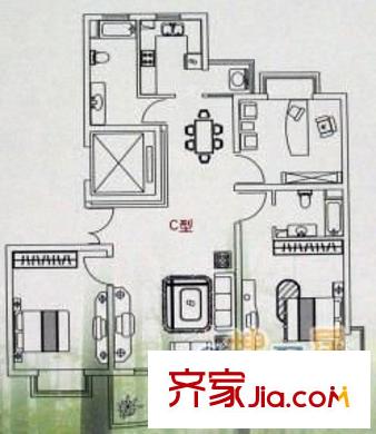 岭南雅苑 4室 户型图