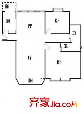 昌五小區(qū)戶型圖戶型圖 3室2廳2衛(wèi)1廚