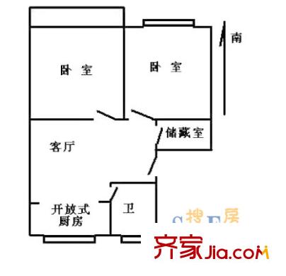 龍臣公寓2室 戶型圖