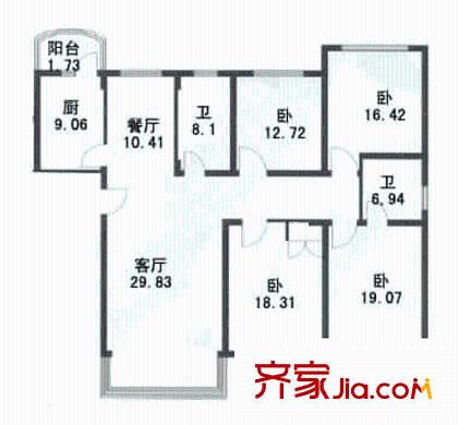 上海 龍臣公寓 戶型圖