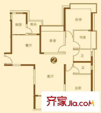 罗南三村 2室 户型图