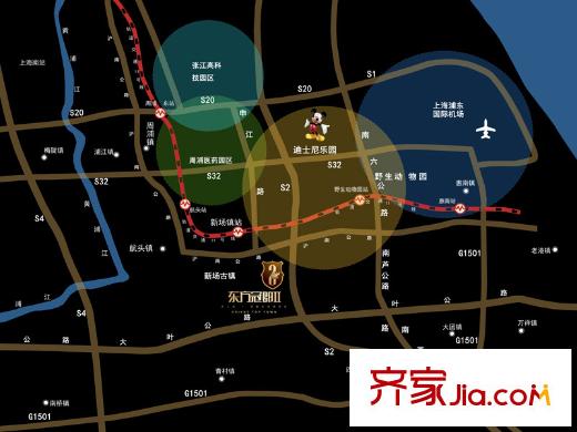 東方冠郡交通圖