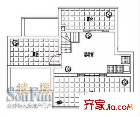 安达家园桃源富邦户型图A型复式平面 1室1厅1卫1厨