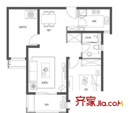 萬科金色城市戶型圖戶型圖 1室1廳1衛(wèi)1廚