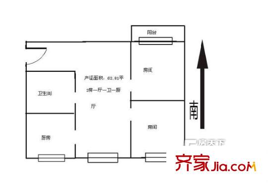 南新三村戶(hù)型圖戶(hù)型圖 2室1廳1衛(wèi)1廚