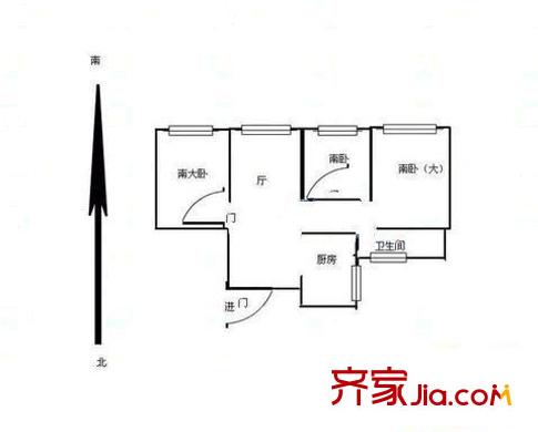 南新三村戶(hù)型圖戶(hù)型圖 3室1廳1衛(wèi)1廚