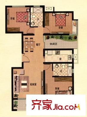 保利家园 3室 户型图