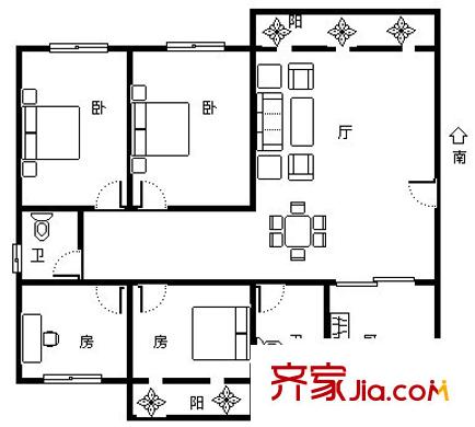 锦绿新城户型图户型图 4室2厅2卫1厨