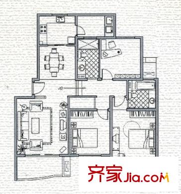 金順小區(qū) 3室 戶型圖