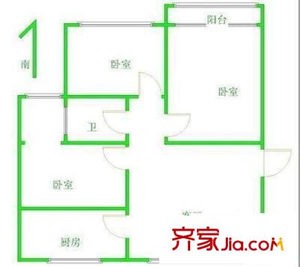金順小區(qū) 3室 戶型圖