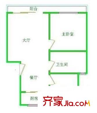 孫橋花苑 2室 戶型圖
