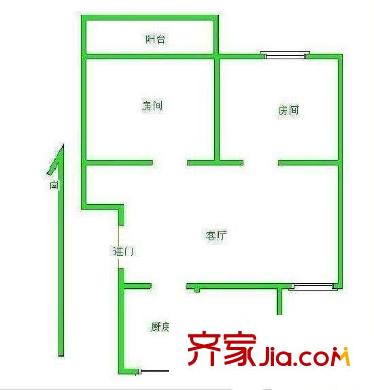 孫橋花苑 2室 戶型圖