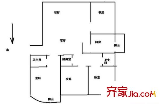 名門濱江苑戶型圖戶型圖 4室2廳2衛(wèi)1廚