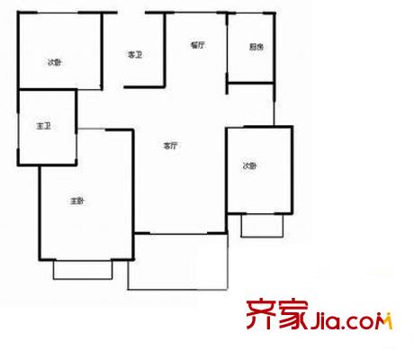 妙境家園 3室 戶(hù)型圖