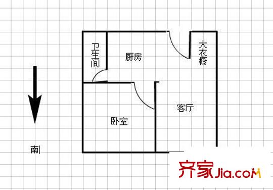 中惠廣場(chǎng) 1室 戶型圖