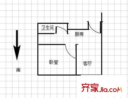 中惠廣場(chǎng) 1室 戶型圖