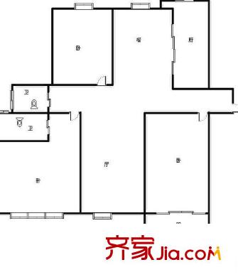 振鑫花园二期户型图户型图 3室2厅2卫1厨
