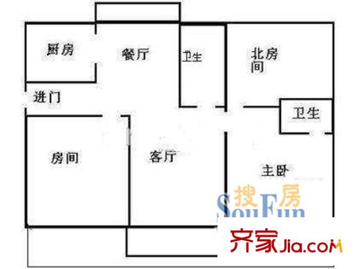 銀華苑(浦東)戶型圖上海 銀華苑(浦東) 戶型圖 3室2廳2衛(wèi)1廚