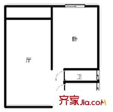 路易凯旋宫户型图户型图 1室1厅1卫1厨