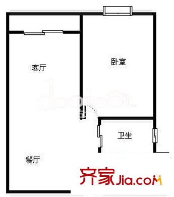路易凯旋宫户型图户型图 1室2厅1卫1厨