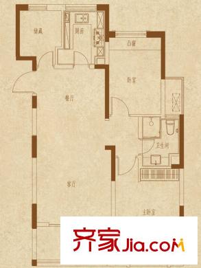 萬科清林徑戶型圖A戶型 3室2廳1衛(wèi)1廚