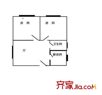 安顺公寓 2室 户型图