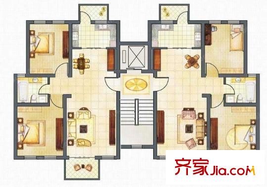 荣景苑户型图户型图 2室1厅1卫1厨