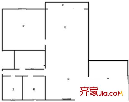 中银淮海苑户型图中银大楼 3室 户型图 3室2厅1卫1厨