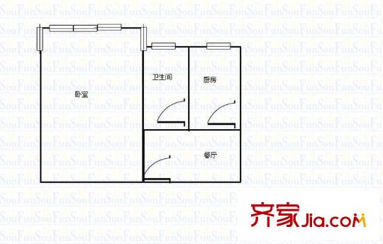 涇東小區(qū) 2室 戶型圖