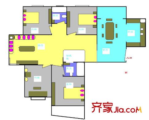 上海 今日丽园3室 户型图