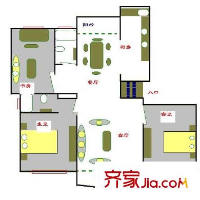 上海 今日丽园2室 户型图
