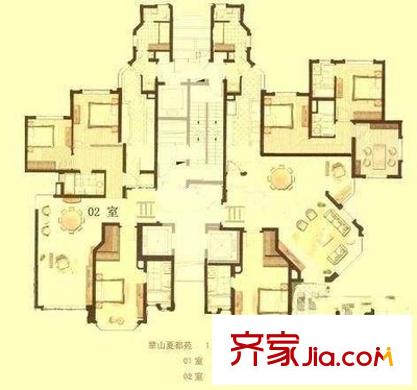 华山夏都苑 4室 户型图